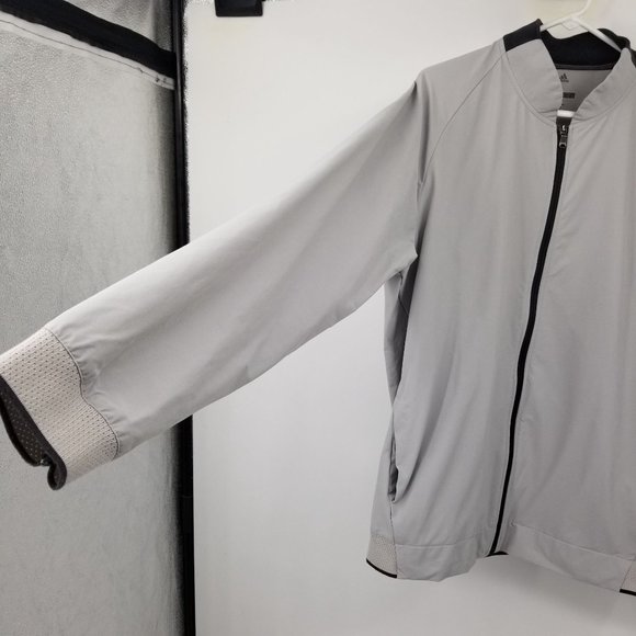Adidas Golf Grey Long Sleeved Men's Zip Up Jacket Size Large - Picture 4 of 12